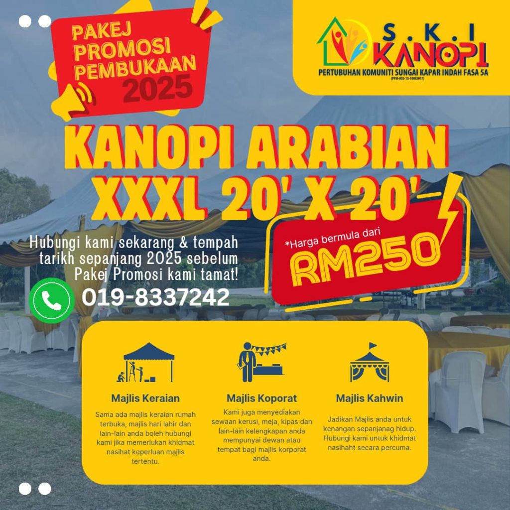 Kanopi Arabian 20x20 untuk majlis